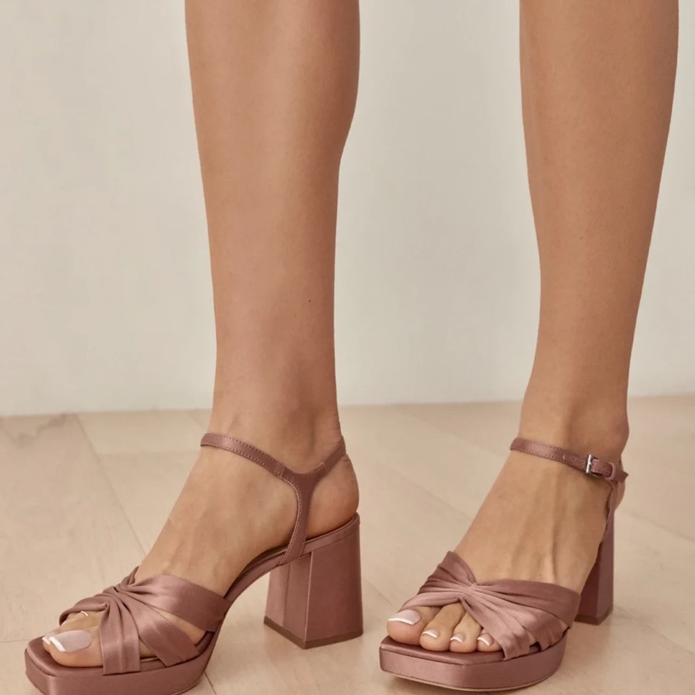 Reformation Maize Platform Sandal in “Praline”